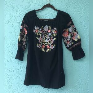 Free People Fleur De Jour Tunic-Dress Black Medium